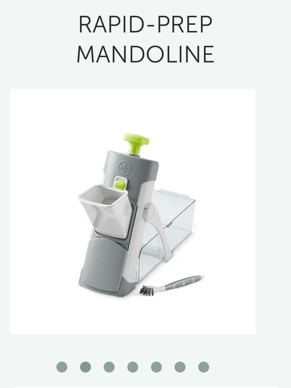 Pampered Chef Rapid-Prep Mandoline in Gray & Green